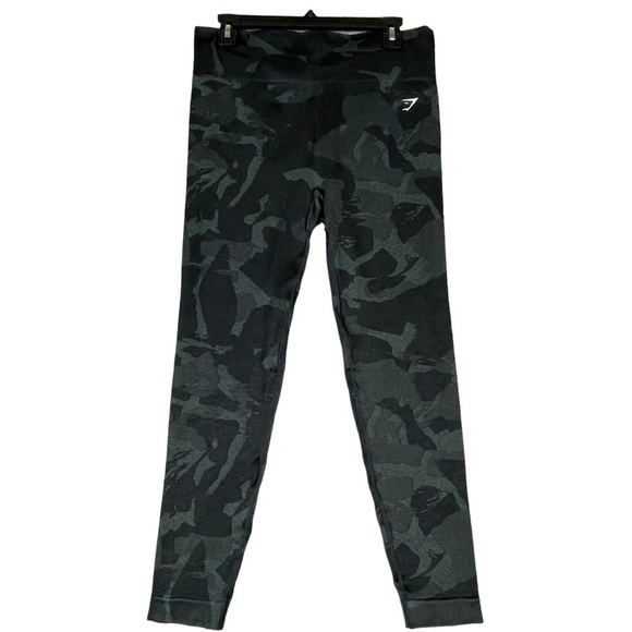 Gymshark Adapt Camo Seamlesss Leggings Women's Black Gray Workout Training XXL - Picture 1 of 14